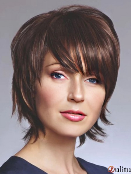 Bob style Straight synthétique 8 "sans capuchon perruque