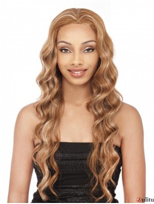 Cheveux Brésiliens Remy Ondulés Blonde Longue Douce 3/4 Perruques