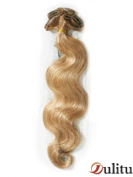 Bande ondulée de cheveux humains Remy la moins chère blonde dans les extensions de cheveux