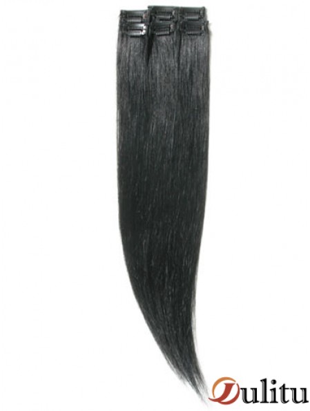 Incroyable pince à cheveux remy droite noire dans les extensions de cheveux
