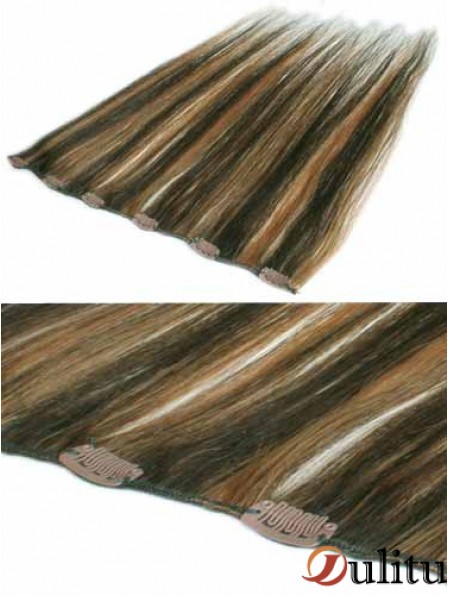 Agrafe droite de cheveux de Remy de Brown de mode dans des prolongements de cheveux