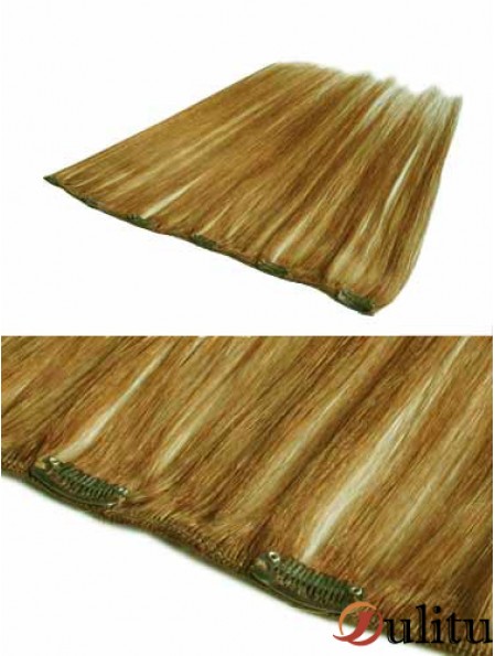 Remise Blonde Lisse Remy Clip De Cheveux Humains Dans Les Extensions De Cheveux