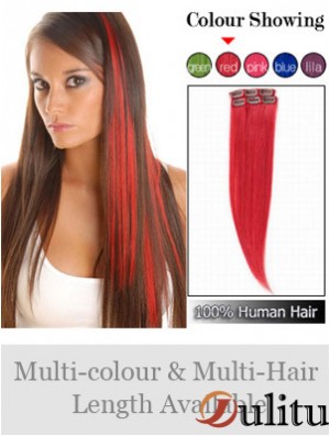 Pince à cheveux remy droite rouge à la mode dans les extensions de cheveux
