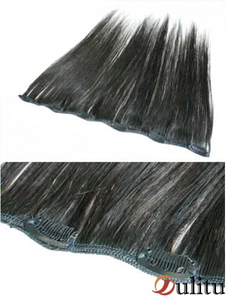 Pince à cheveux Remy droite noire fabuleuse dans les extensions de cheveux