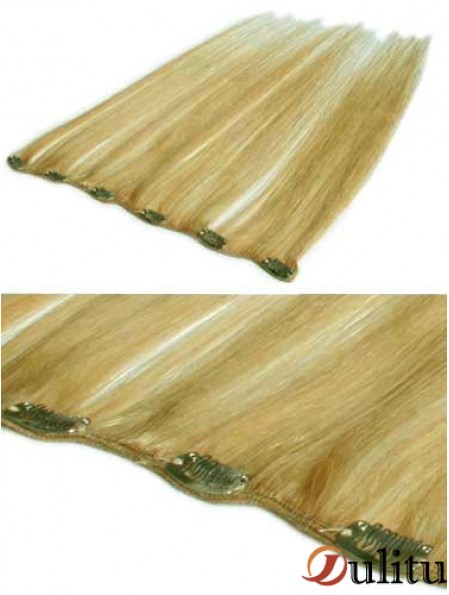 Agrafe droite blonde de cheveux remy de flexibilité dans des prolongements de cheveux