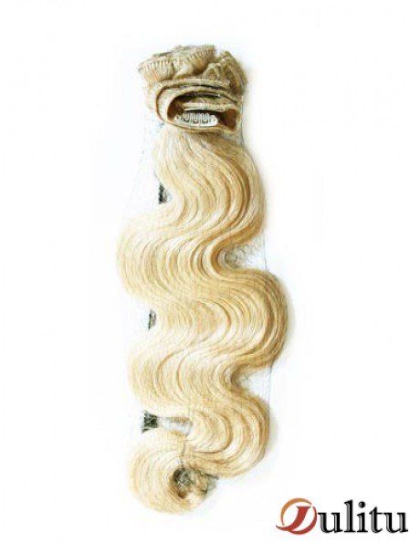 Pince à cheveux humains ondulée blonde élégante Remy dans les extensions de cheveux