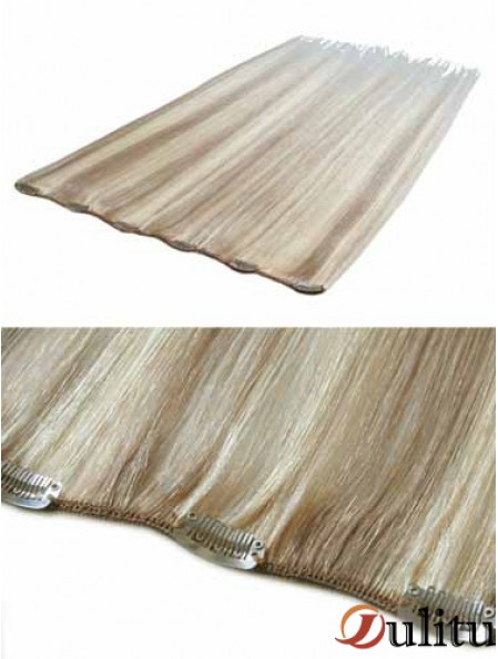 Agrafe de cheveux humains remy droite blonde pratique dans les extensions de cheveux