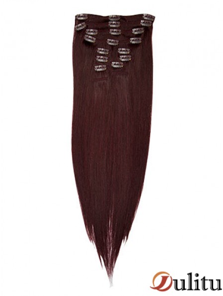 Pince à cheveux remy droite rouge à la mode dans les extensions de cheveux