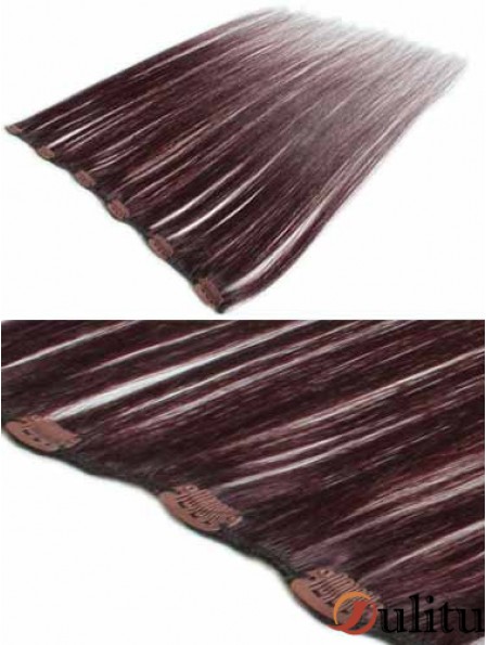 Pince à cheveux douce Remy Auburn droite dans les extensions de cheveux