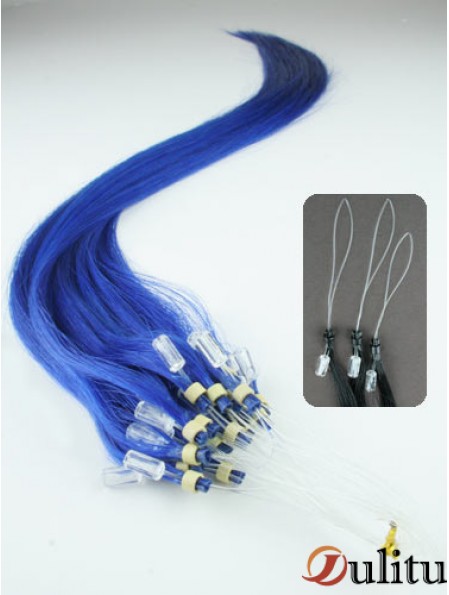 Rallonges de cheveux d'anneau de micro-boucle droite noires abordables