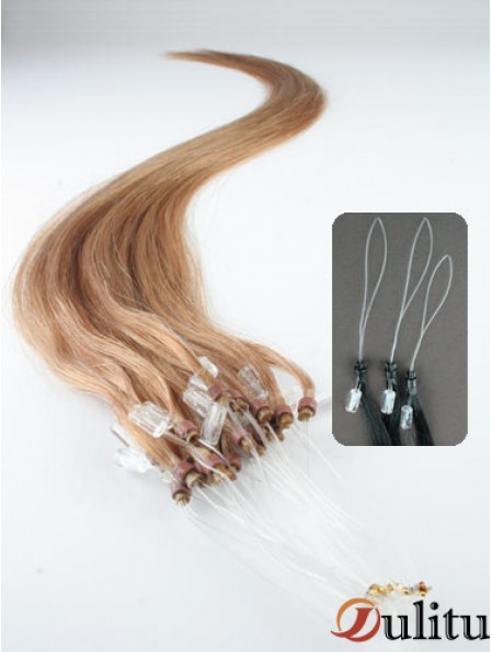 Rallonges de cheveux d'anneau de boucle micro blonde droite populaire