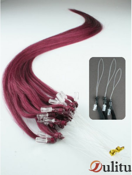 Prolongements de cheveux d'anneau de micro-boucle droite rouge appropriés