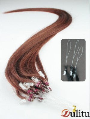 Extensions de cheveux d'anneau de micro-boucle droite Auburn incroyables