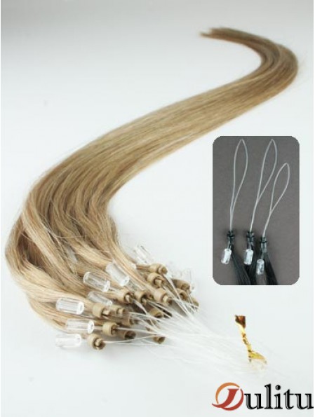 Bonnes extensions de cheveux d'anneau de boucle micro blonde droite