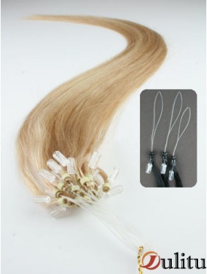Superbes extensions de cheveux d'anneau de boucle micro blonde droite