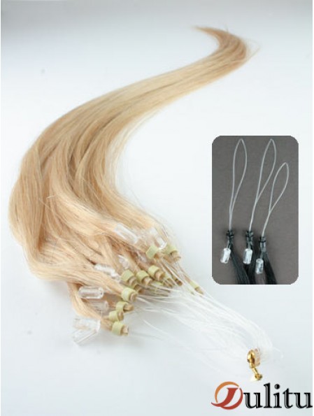 Extensions de cheveux d'anneau de micro-boucle droite blonde idéale