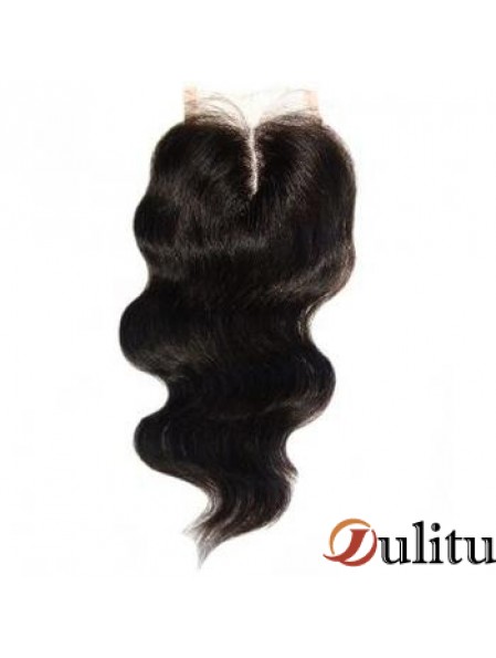 Fermetures longues en dentelle noire ondulée de haute qualité
