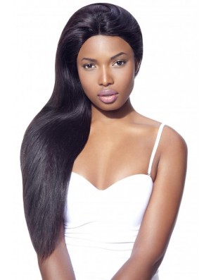 Frontales noires longues en dentelle droite