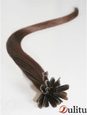 Rallonges de cheveux brun droit bon clou / pointe U