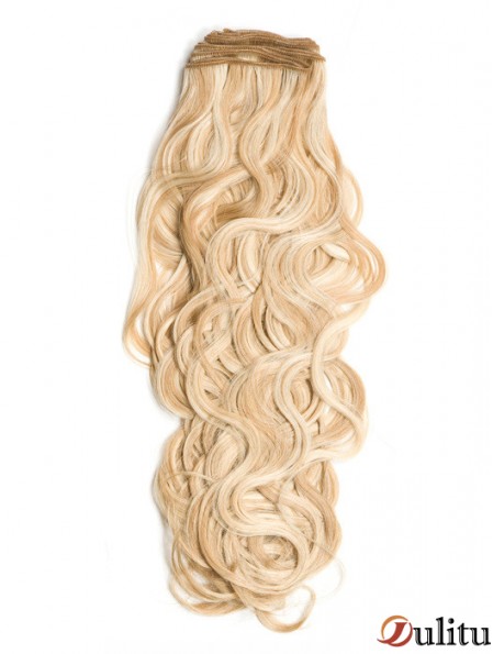 Extensions de trame élégantes blondes bouclées de cheveux humains Remy