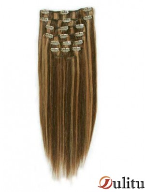 Agrafe droite de cheveux de Remy de Brown de mode dans des prolongements de cheveux