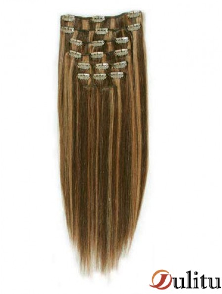 Agrafe droite de cheveux de Remy de Brown de mode dans des prolongements de cheveux