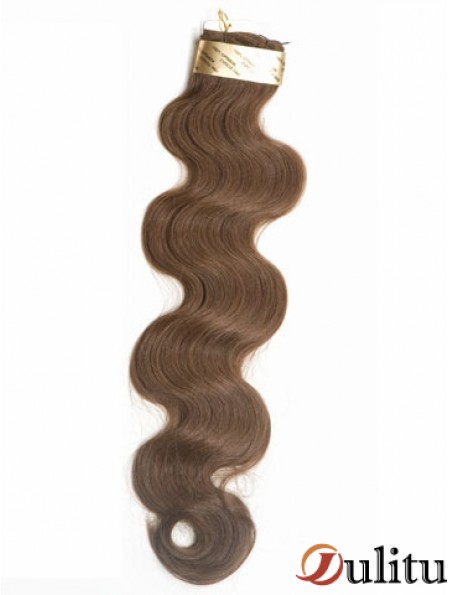 Rallonges de cheveux brun bâton ondulé / I Tip