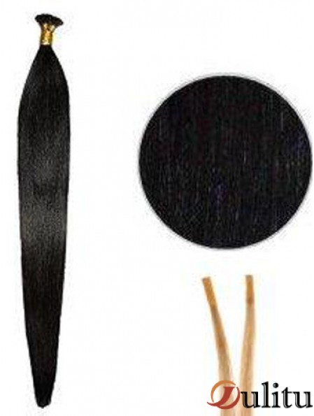 Rallonges de cheveux bâton droit noir / I Tip