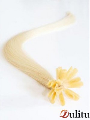 Extensions de cheveux à la mode blonde droite à la pointe des ongles / U