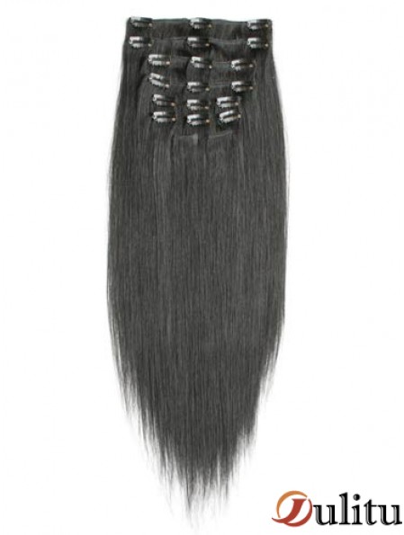 Pince à cheveux remy droite noire incroyable dans les extensions de cheveux