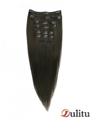 Bonne pince à cheveux remy droite noire dans les extensions de cheveux