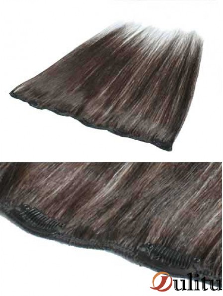 Superbe pince à cheveux remy droite brune dans les extensions de cheveux