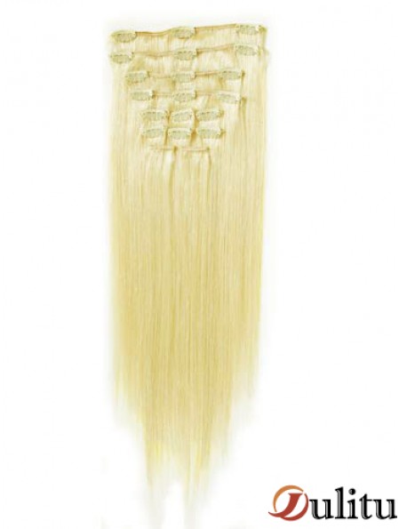 Perfect Blonde Straight Remy Hair Clip dans les extensions de cheveux