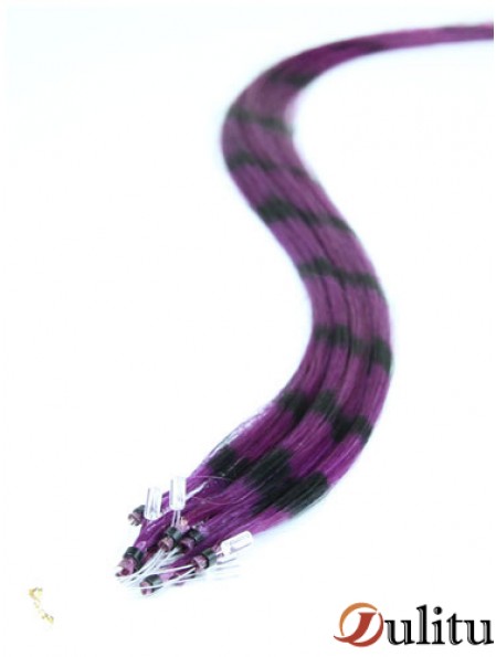Rallonges de cheveux d'anneau de boucle micro droite noire