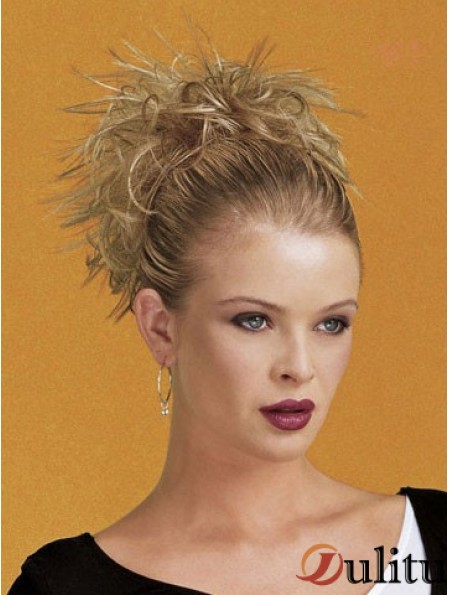 Clip sur les postiches Longueur courte Couleur blonde Style droit