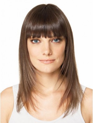 Clip en postiches pour cheveux courts couleur brune Style droit