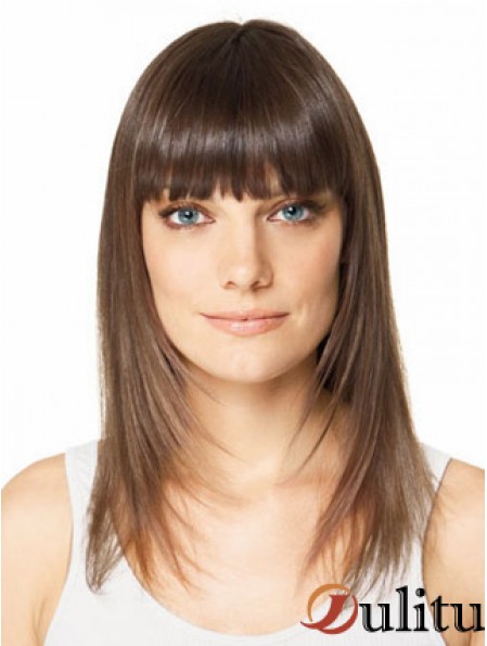 Clip en postiches pour cheveux courts couleur brune Style droit