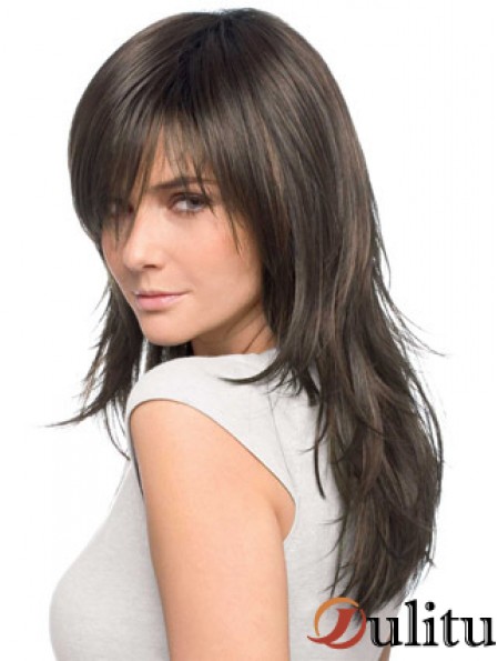 perruque longue brune, perruques cheveux humains naturels