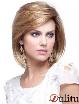 Cheveux humains Bob Perruques Longueur Chin Sans Capot Couleur Blonde Bobs Cut