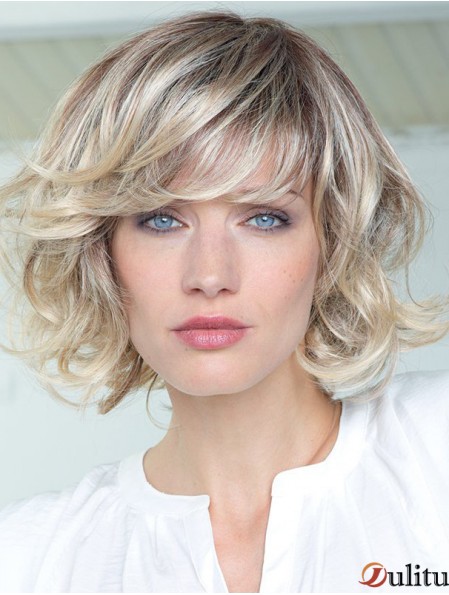 perruque blonde en cheveux humains pour femme