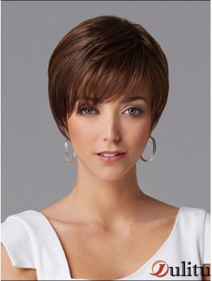 Perruques de cheveux pour les femmes Longueur courte Style droit Couleur Auburn