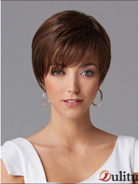 Perruques de cheveux pour les femmes Longueur courte Style droit Couleur Auburn