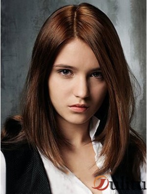 Cheveux droits droits Longueur d'épaule Style droit Couleur Auburn