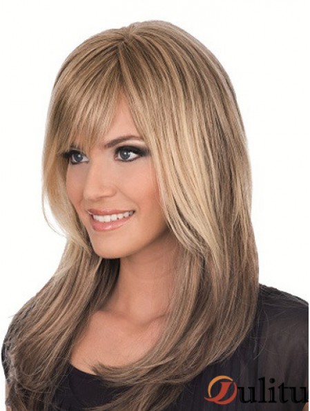 Perruque rouge de cheveux humains pleine perruque avec pleine couleur marron en dentelle