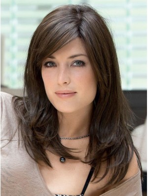Front de dentelle de cheveux humains avec une longue longueur de couleur brune