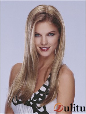 Perruque demi-blonde Lace Front longue longueur Style droit