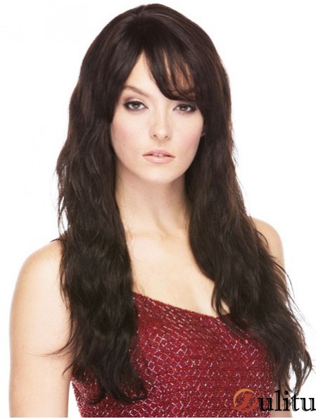 Cheveux humains brésiliens avec frange longue ligne droite