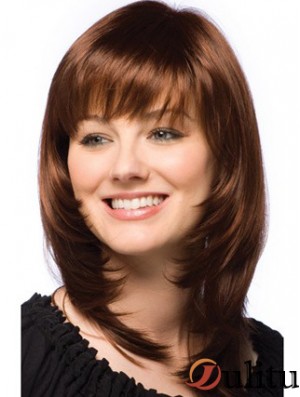 Perruques de cheveux humains à la mode avec des franges