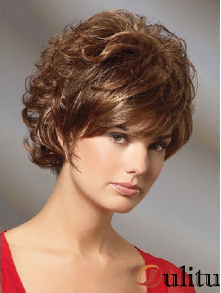 Curly Auburn magnifiques perruques classiques courtes