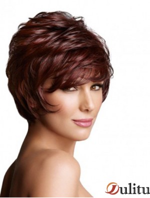 Monofilament Wavy Layered Short 7 pouces exquis perruques